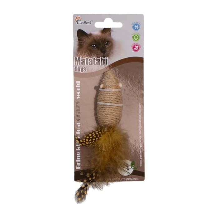Ipli Tüylü Çingirakli Fare Kedi Oyuncağı