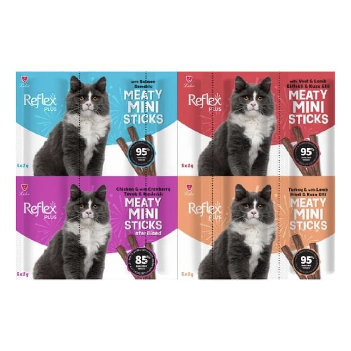 Reflex Plus Meaty Mini Sticks Kedi Ödül Maması 4 Çesit 5x2 Gr