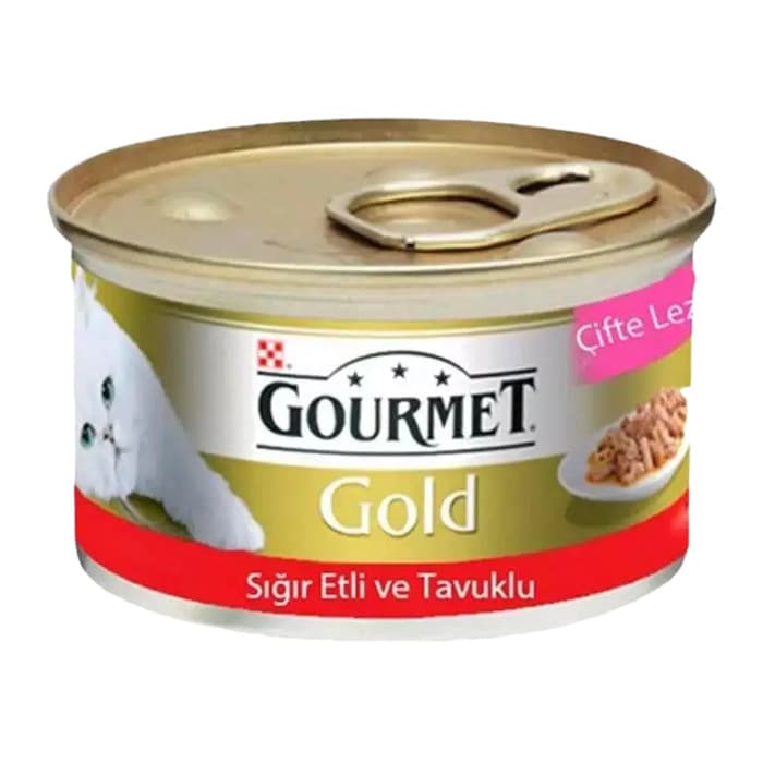 Purina Gourmet Gold Sığır Etli ve Tavuklu Kedi Konservesi