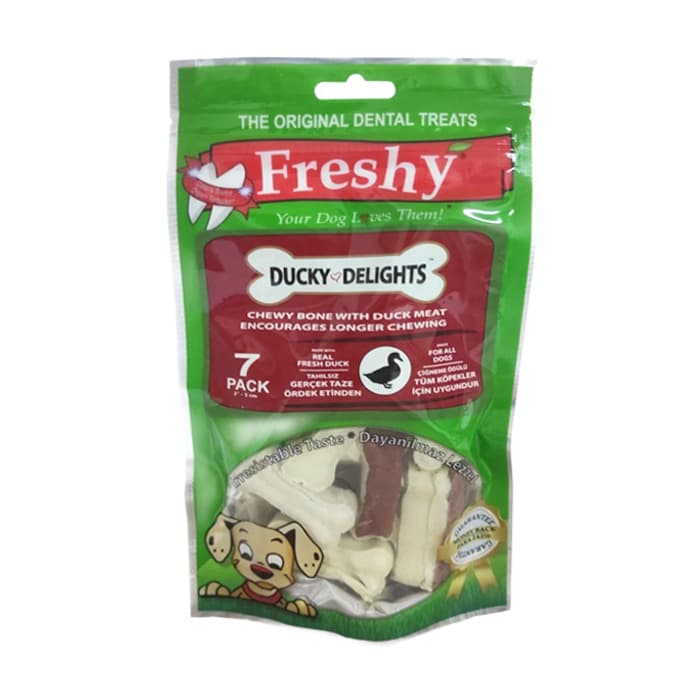 Freshy Ördek Etiyle Kaplanmis Dogal Dana Derisinden Çigneme Kemigi 105 gr
