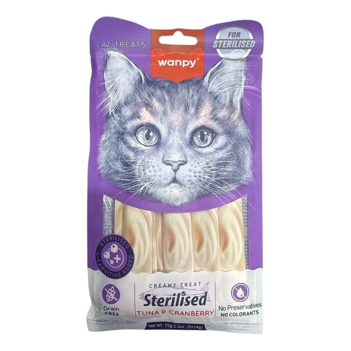 Wanpy Superfood Krema Kedi Ödülü Somonlu Chia ve Deniz Yosunlu 14 gr 5 Adet
