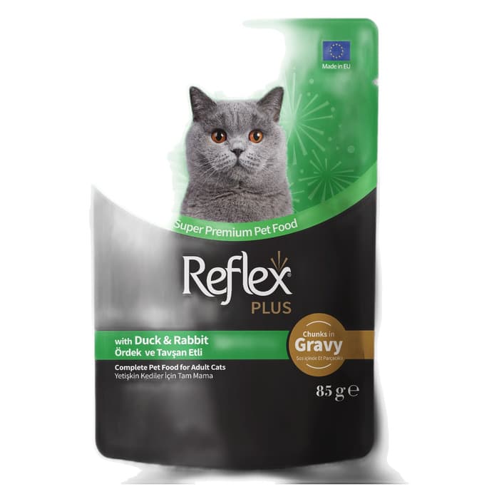 Sos Içinde Et Parçacikli Ördekli & Tavsanli Yetişkin Kedi Maması 85 Gr