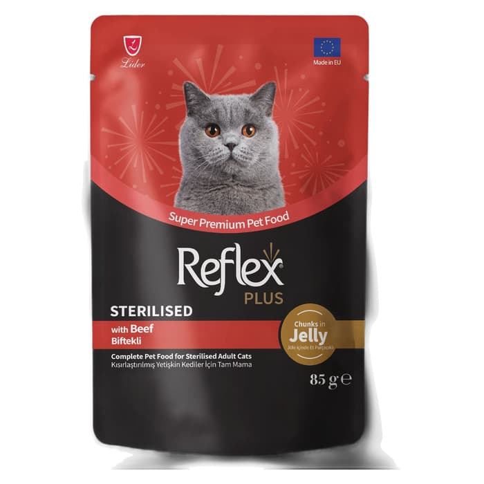 Jöle Içinde Et Parçacikli Biftekli Kısırlaştırılmış Yetişkin Kedi Maması 85 Gr