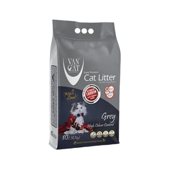 VanCat G225 Bentonit Aktif Karbonlu Grey Kedi Kumu 10 L