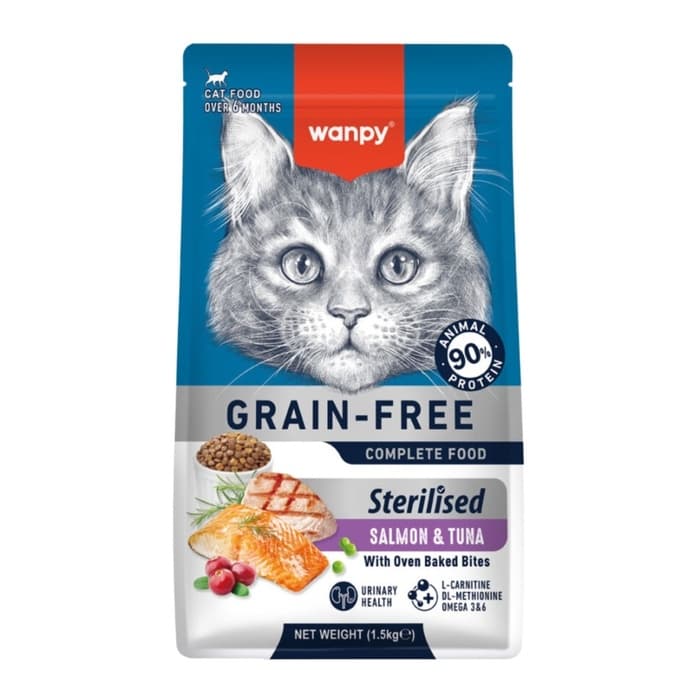 Wanpy Kısırlaştırılmış Kedi Maması Somonlu ve Ton Balıklı 1,5 Kg