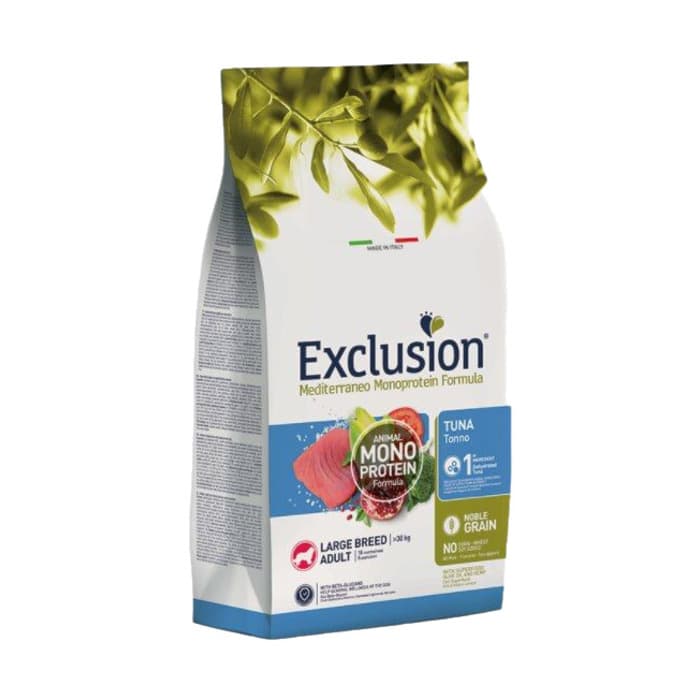 Exclusion Monoprotein Düsük Tahıllı Ton Balıklı Ve Narli Büyük Irk Yetişkin Köpek Maması 12 Kg