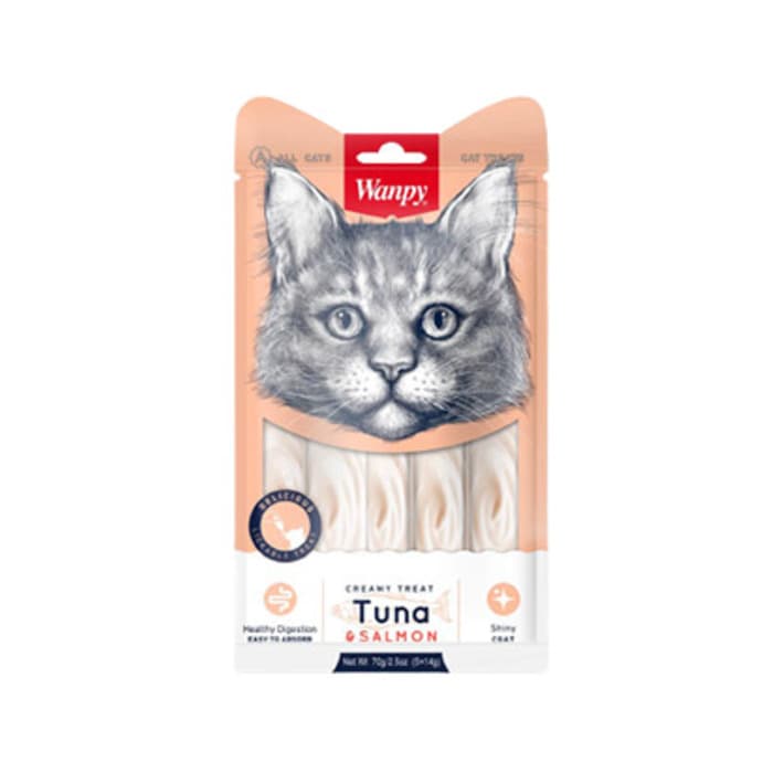 Wanpy Krema Kedi Ödül Maması Ton Balığı ve Somonlu 14 gr 5 Adet