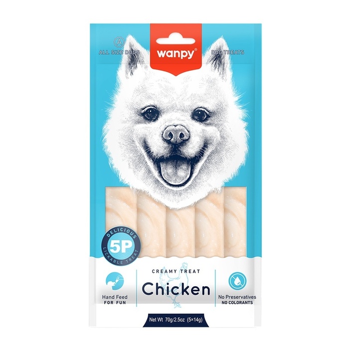 Wanpy Krema Köpek Ödül Maması Tavuklu 14 gr 5 Adet