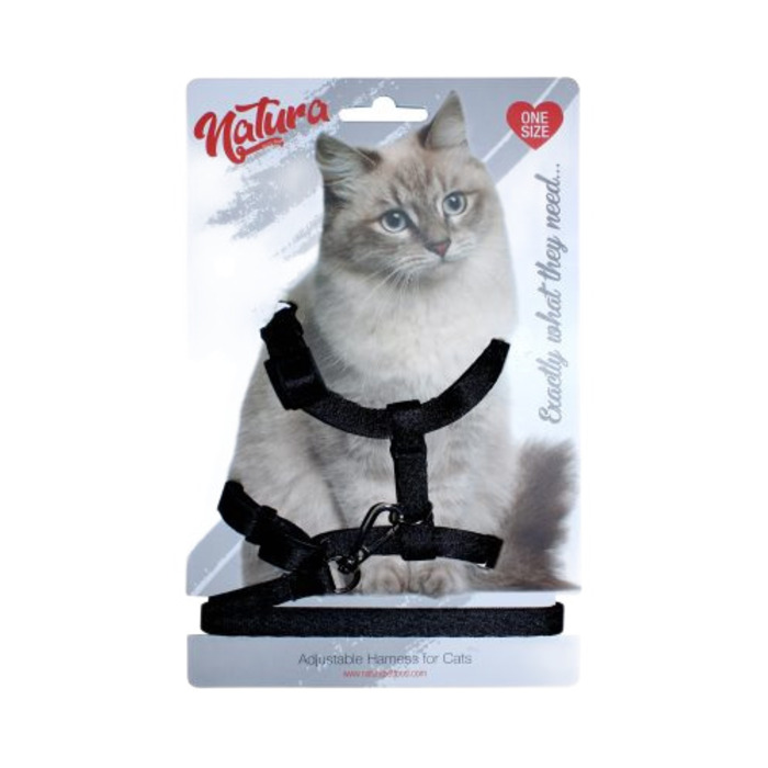 Natura Yetişkin Kedi Bel Tasmasi Siyah